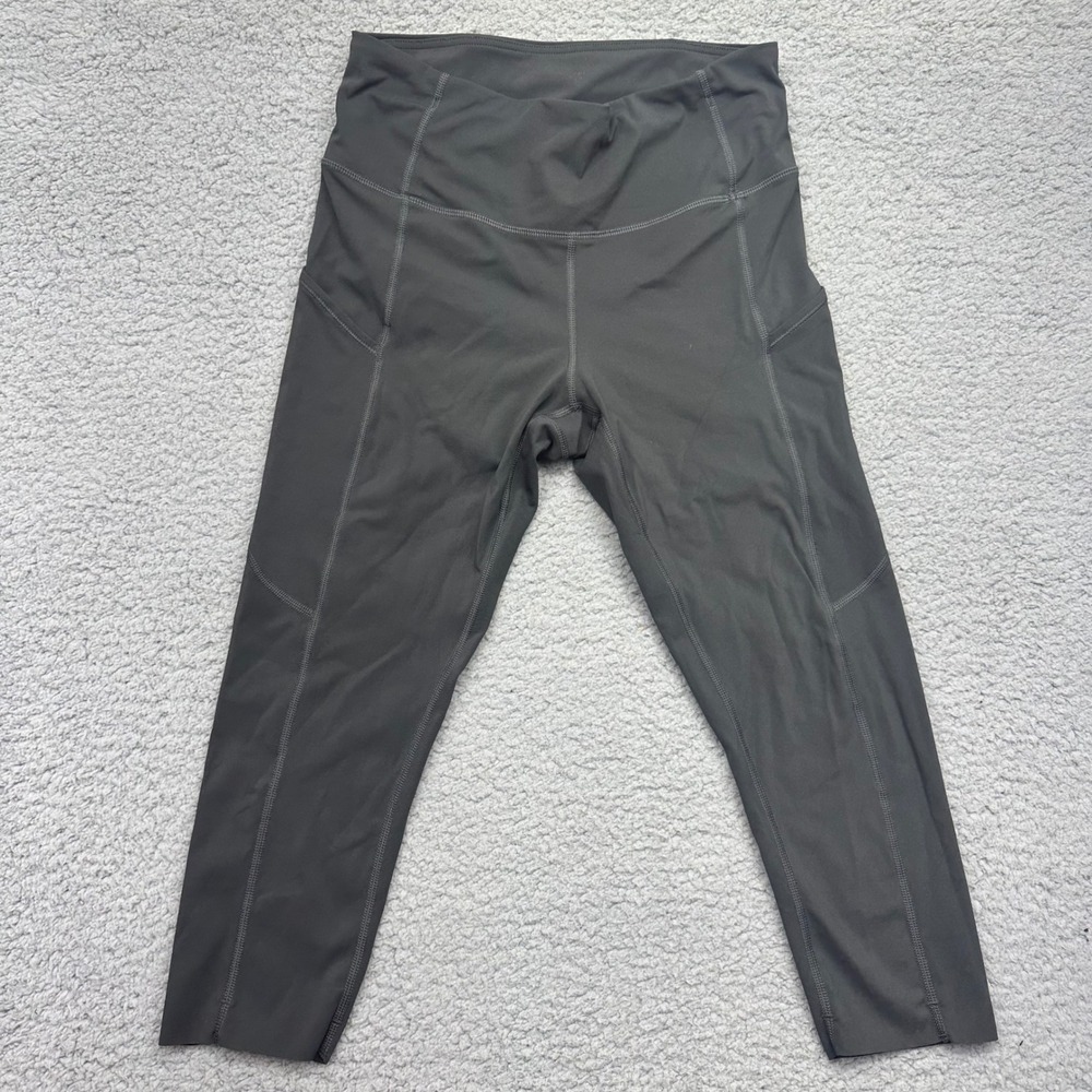CRZ YOGA Women 8/10 Dark Gray 7/8 High Waisted Pocket Leggings Fitness Pants